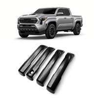 ApexRide ABS Noir 4 pièces Accessoires de voiture Extérieur Couvercle de poignée de porte latérale pour TOYOTA TACOMA 2024 Couvercle de poignée de porte