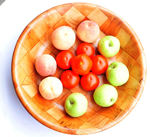 Ensaladera Redonda de Madera Natural de 50 cm (20 Pulgadas), Material de Cuero Ecológico, Hecha a Mano, para Uso Doméstico y Hotelero - Product Image 5