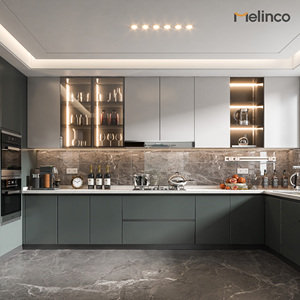 Meubles de <span class=keywords><strong>cuisine</strong></span> de luxe à <span class=keywords><strong>prix</strong></span> d'usine avec des designs personnalisés, ensembles de meubles sur mesure avec îlot et tiroirs, faciles à nettoyer - Product Image 1