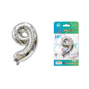 16 \ "No.9 Argent Film Aluminium Ballon 240pcs/CS pour Décorations de Fête - Product Image 2