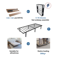 Lit Queen Size au design moderne, pliable et réglable, avec cadre métallique robuste, durable et stable, gain de place, pour la maison, l'école, l'hôtel, la chambre à coucher