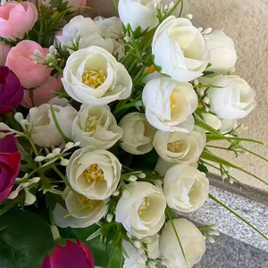 Flor Artificial de Alta Calidad con 9 Cabezas de Capullo de Té, 45cm, con Base de Tela, Color Personalizado, Estilo Moderno, Decoración de Boda Hecha a Mano - Product Image 4