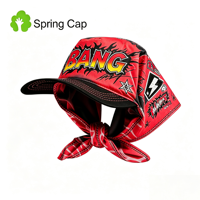 Casquette de baseball personnalisée Hip Hop Rapper avec bandana, impression par sublimation, motif graphique, protection solaire, foulard
