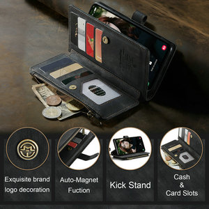 Support de téléphone magnétique de luxe à chargement sans fil avec porte-cartes en PU et dragonne pour S26 Ultra A71 A72 <span class=keywords><strong>A52</strong></span> - Product Image 5