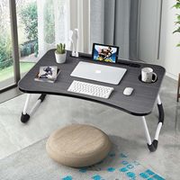Table de lit portable et pliable multifonctionnelle avec port de charge USB et porte-gobelet