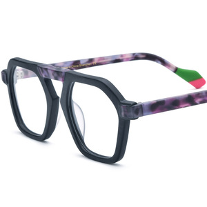 Nouvelles montures <span class=keywords><strong>de</strong></span> <span class=keywords><strong>lunettes</strong></span> rétro en feuille laminée mate multicolores pour hommes et femmes, peuvent être associées à des verres progressifs. - Product Image 3