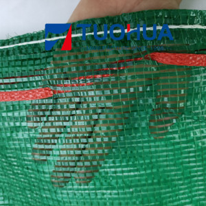 Lưới dây kéo túi nhựa màu đỏ cam PP Ống Leno lưới lưới túi 50*80cm - Product Image 3