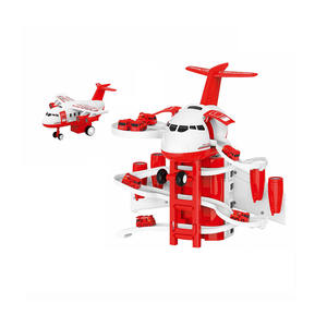 <span class=keywords><strong>Juego</strong></span> de 3 Aviones de Juguete Deformables con Almacenamiento, Avión de Inercia de Ingeniería Urbana con Luz y Música, 4 Mini Coches, Set de Vehículos para Niños - Product Image 1