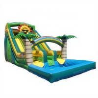 Tropicale gonflable toboggan de piscine pour adultes, glissière d'eau gonflable bon marché à vendre