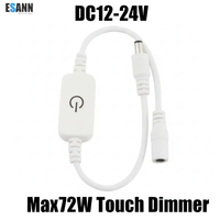 Interrupteur tactile en ligne ESann 12V pour LED monocolore, avec variateur de luminosité, noir et blanc