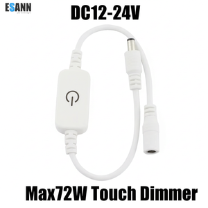ESann Interruptor Táctil Inline LED 12V de Cor Única com Controle de Brilho, Dimmer LED Preto e Branco - Product Image 1