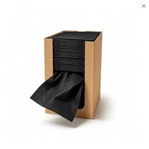Serviettes de cocktail noires aspect tissu, jetables, carrées, pour dîner, fournitures de fête, ensemble de nappes pour restaurant et café - Product Image 3