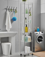Étagère de rangement multi-usages à trois niveaux en acier inoxydable, chariot utilitaire, organisateur pour épices, outils, pots de fleurs, aliments, durable