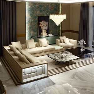 Sofás Seccionales de Lujo con Diseño Italiano Moderno Juego de Sofás Modulares de Piel para Sala de Estar - Product Image 2