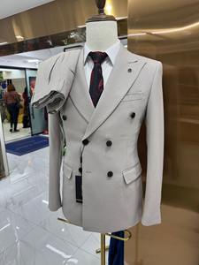 定制男装套装2件结婚礼服修身单排扣奢华西装外套套装新郎伴郎套装 - Product Image 5