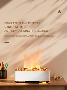 Toptan yaratıcı alev aromaterapi makinesi atmosfer lamba uçucu yağ difüzör ev ofis masaüstü alev nemlendirici - Product Image 6