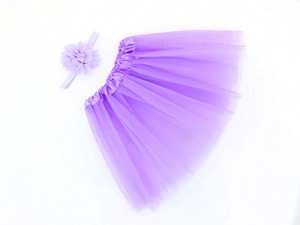 BELLEWORLD retrato de niño lindo 8 colores niño niña 2 uds gasa flor diadema elástica tutú vestidos conjunto para bebé - Product Image 2