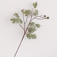 Ranting Daun Maple Buatan L834 86cm, Batang Daun Sutra Imitasi dengan Buah, Dekorasi Massal untuk Dalam Ruangan, Thanksgiving, Pernikahan