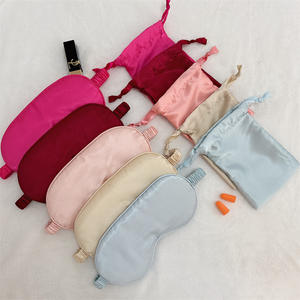 ชุดมาส์กตาผ้าซาตินเนื้อนุ่ม2ชิ้นถุงเก็บสายรัดยืดหยุ่นอุปกรณ์สำคัญสำหรับเดินทางผ้าปิดตาพับได้มาสก์เพื่อสุขภาพตา - Product Image 1