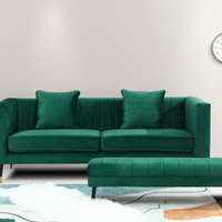 Diseños Italianos de Lujo, Telas de Lujo Doradas, Sofá de Terciopelo Plateado, Juego de Muebles de Sala de Estar, Sofá de Terciopelo de Lujo