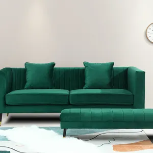 Design italiano di lusso oro di lusso tessuti in velluto argento divano da soggiorno in velluto divano set mobili di lusso