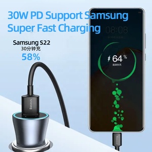 <span class=keywords><strong>Caricabatterie</strong></span> intelligente a doppia porta PD60W per auto doppio tipo C ricarica rapida PD30W + PD30W <span class=keywords><strong>caricabatterie</strong></span> per 15/14 <span class=keywords><strong>iPhone</strong></span> Huawei Samsung - Product Image 4