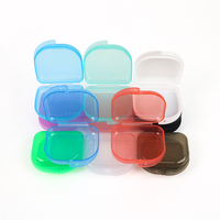Étuis pour protège-dents orthodontiques, étui pour prothèses dentaires, boîte de rangement pour appareils dentaires en plastique transparent coloré avec trous d'aération