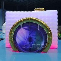 Cabine photo gonflable personnalisée en forme de caméra avec éclairage LED pour mariage et fête