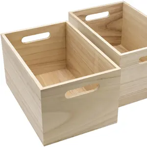 Organizzatore di grandi dimensioni premio della dispensa di fabbrica all'ingrosso scatola di legno per le arti e i mestieri organizzatori di armadi casse di legno non finite