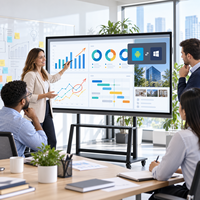 Tableau blanc interactif intelligent BOLAN OEM ODM, multi-touch, écran tactile infrarouge 10 points, écran LCD 4K, luminosité 350 cd/m2, cadre en aluminium
