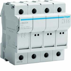 LSN404 Personalizzabile con Portafusibili Hagers 8x32 3P+N 4 Moduli DIN - Product Image 1