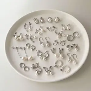 2023 coreano lusso s925 argento gioielli in oro perle d'acqua dolce orecchini a cerchio gioielli orecchini moda donna per signora