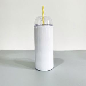Gobelet isotherme vierge pour sublimation 12oz 24oz, design paysage marin, double paroi isolée, couvercle dôme avec paille - Product Image 1