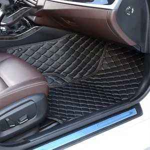 ステッチカラーPvcレザー防水7Dカーフロアフットマット95% カーモデル用トヨタ用BMW用フォルクスワーゲン用アウディ用