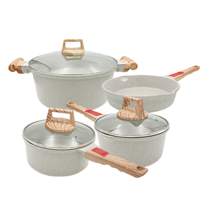 Ensemble de cuisine moderne et écologique Domingo, 7 pièces, compatible lave-vaisselle et four, casseroles et poêles en aluminium moulé antiadhésif - Product Image 1
