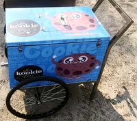 Gerobak Jualan Es Krim Stainless Steel - Gerobak Es Krim Mobile untuk Makanan Ringan