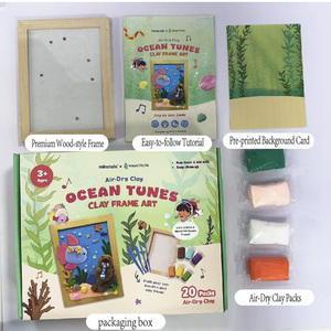 Kit d'art en argile à séchage à l'air, non toxique et sans danger pour les enfants, avec fond imprimé et cadre, pour l'éducation à domicile et les loisirs créatifs - Product Image 5