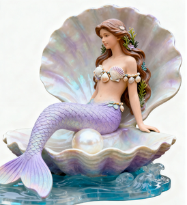 カスタムファンタジー人魚像、庭と商業景観アートのためのテーマFRP彫刻 - Product Image 3
