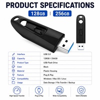Ofis Dizüstü Bilgisayarı Metal USB Bellek Ultra Flair USB 3.0 128GB 256GB 150MB/s Belge Yedeklemesi için Orijinal Kanal Stoğu