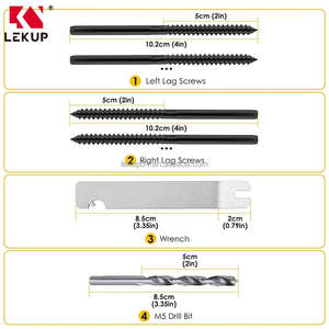 Kit <span class=keywords><strong>de</strong></span> Barandillas <span class=keywords><strong>de</strong></span> Cable para Escaleras, Color Negro, 1/8\", Tornillos <span class=keywords><strong>de</strong></span> Fijación Izquierdo y Derecho, Herrajes <span class=keywords><strong>de</strong></span> Acero Inoxidable T316 para Barandillas <span class=keywords><strong>de</strong></span> Cable para Postes <span class=keywords><strong>de</strong></span> Madera - Product Image 2