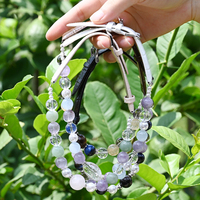 Collier réglable en cuir PU pour animaux de compagnie avec perles œil de tigre et cristaux – Accessoire quotidien pour chats et chiens