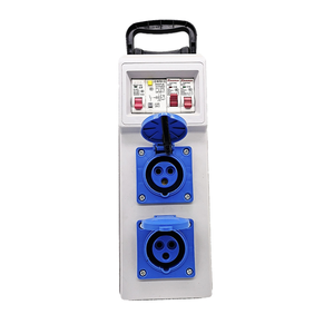 Caja de enchufes industrial gris impermeable de 2 entradas, resistente a la intemperie para taller o garaje, caja de enchufes portátil - Product Image 5