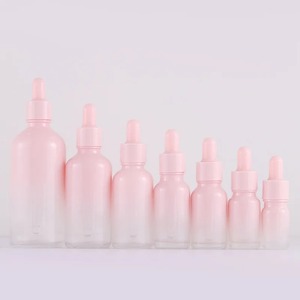 Botella de Vidrio con Gotero en Degradado Rosa de <span class=keywords><strong>5</strong></span>, 10, 30, 50 y 100 ml, Envase Cosmético Recargable - Product Image 1