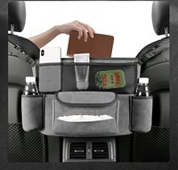 Porte-monnaie de voiture de luxe de grande capacité porte-sac à main Console sièges en cuir PU multifonctionnel tout-en-un organisateur Document téléphone