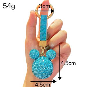 Porte-clés <span class=keywords><strong>Mickey</strong></span> en strass de cristal, forme 3D, léger, accessoires en métal brillant, pendentifs, cadeaux pour femmes, <span class=keywords><strong>sac</strong></span> à main - Product Image 6