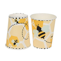 Nouvel ensemble de décoration de fête d'anniversaire sur le thème de l'abeille : serviettes en papier, gobelets, assiettes, nappe et décorations de scène