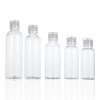 Flacons de lotion en plastique transparent avec bouchons à clapet pour usage cosmétique 5ml-500ml