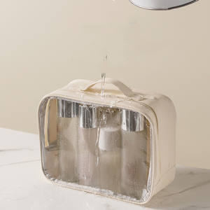 กระเป๋าเครื่องสำอางเดินทางกันน้ำพกพาได้ใสมีซิป - Product Image 4