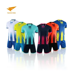 supplier wholesale 21/22 plain blank Short sleeve soccer wear training tracksuit uniform suit football jersey custom set for men