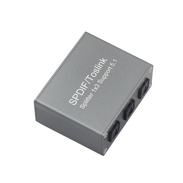 SPDIF Digital Audio Fiber Optic Splitter 1x3 One in Three Out Toslink Lossless Extension DTS Dolby